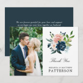 Mariage armé photo Merci floral (Devant / Derrière)