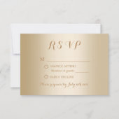 Mariage Arrière - plan Gold Foil moderne RSVP (Devant)