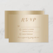 Mariage Arrière - plan Gold Foil moderne RSVP (Devant / Derrière)