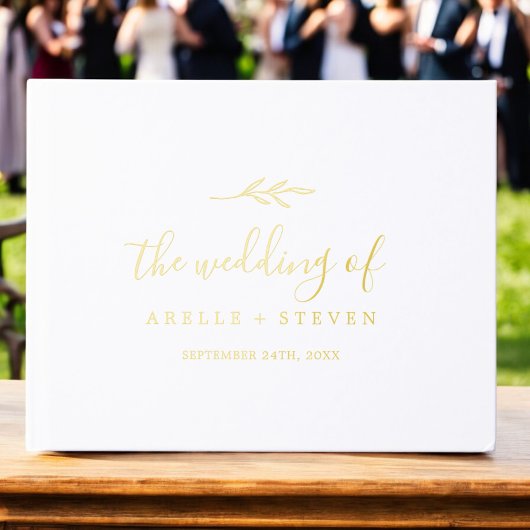 Mariage arrière pour huile d'or à feuilles minimal