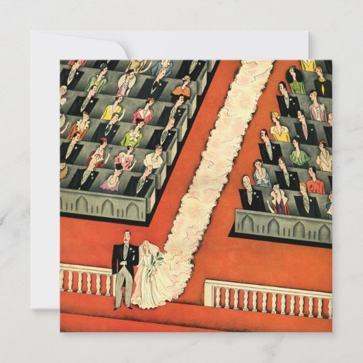 Mariage Art Déco vintage, Invitation de mariée (Devant)