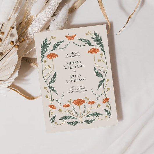 Mariage Art Nouveau vintage Enregistrer la carte D