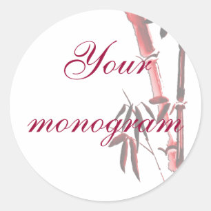 Mariage asiatique en bambou Étiquette d'enveloppes