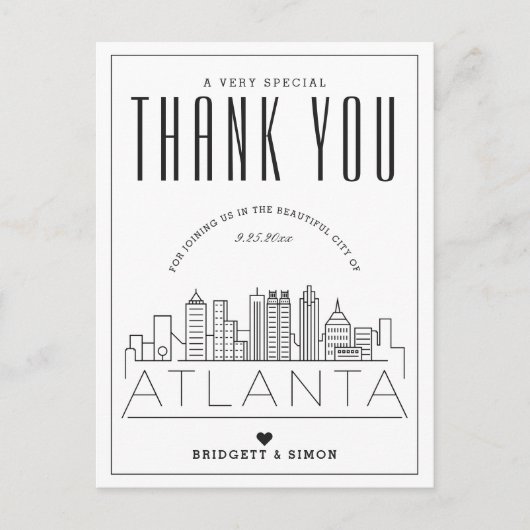 Mariage Atlanta | Merci de venir ! Carte postale (Devant)