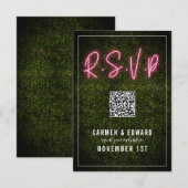 Mariage au Buis en Néon QR RSVP (Devant / Derrière)