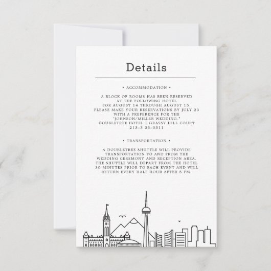 Mariage au Canada | Invitation Détails (Devant)