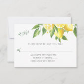 Mariage au citron à l'aquarelle Réponse RSVP (Devant)