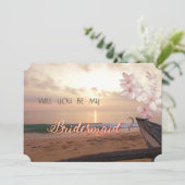 Mariage au coucher du soleil sur la plage, Carte d (Debout devant)