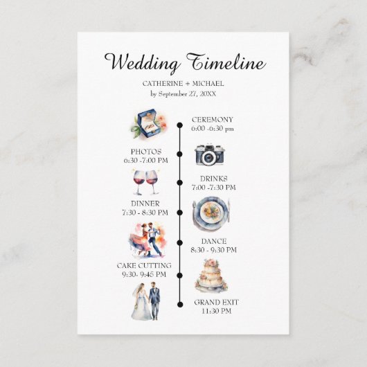 Mariage au Jardin à l'Aquarelle avec Programme et (Dos)