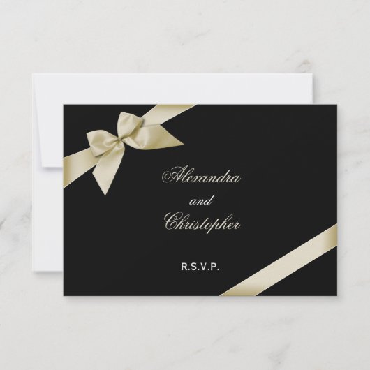 Mariage au ruban de crème RSVP (Devant)