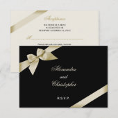 Mariage au ruban de crème RSVP (Devant / Derrière)
