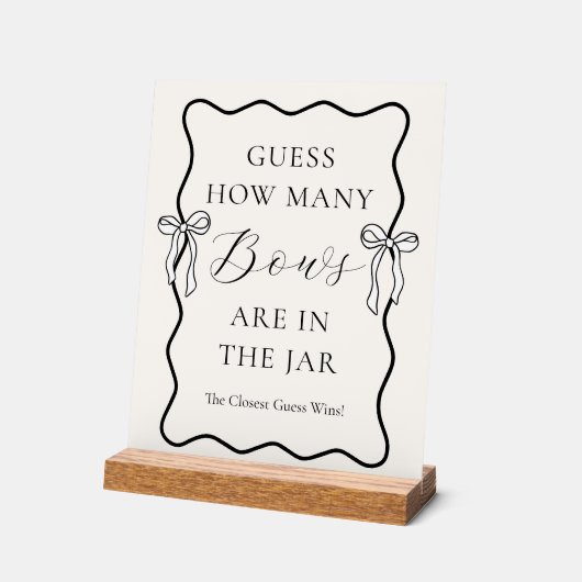 Mariage au Ruban Noir Jeu de devinette Combien de  (Angle)