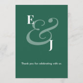 Mariage au Vert Émeraude & | Numéro de Table Moder (Dos)