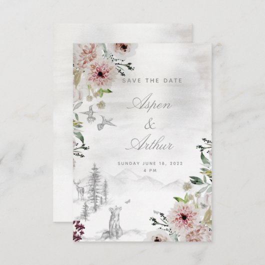 Mariage Aura De La Nature Enregistrer La Carte Dat (Devant / Derrière)