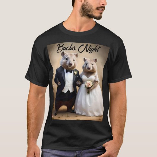 Mariage australien Wombat, Bucks Night Tshirt (Devant)
