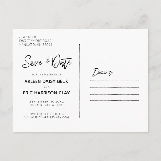 Mariage Automnal Rustique | Carte de sauvegarde de (Dos)