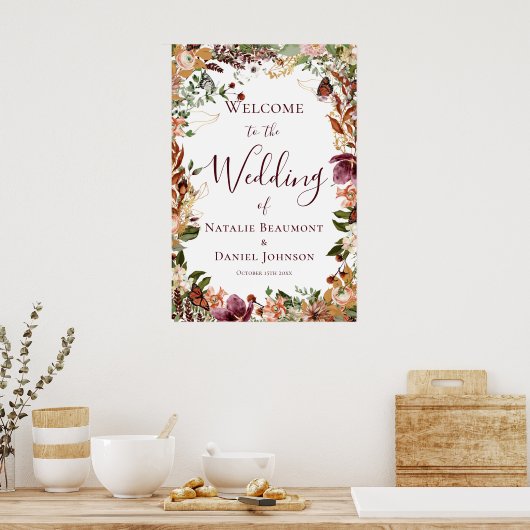 Mariage automne Affiche de bienvenue (Cuisine)
