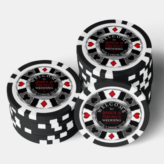 Mariage aux jetons de casino - Boisson offerte - A (Empiler)