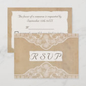 Mariage avec carte de réponse aspect toile de jute (Devant / Derrière)