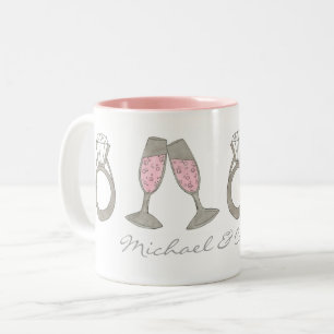 Mariage Bague Champagne Rose Engagement Party Mug