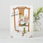 Mariage Bagues sur Coussin blanc Invitation Fête d (Debout devant)