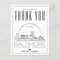 Mariage Baltimore | Merci de venir ! Carte postale