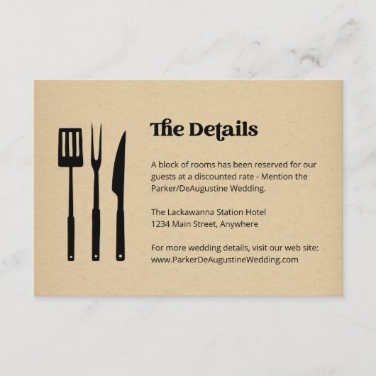 Mariage BBQ - Informations Détails Carte de boîtie (Devant)