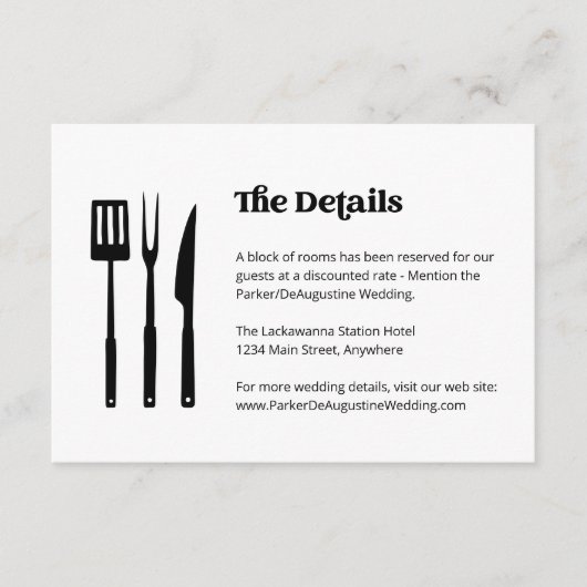 Mariage BBQ - Informations Détails Carte de boîtie (Devant)