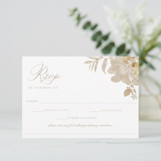 Mariage beige RSVP restriction alimentaire allergi (Debout devant)