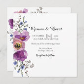 Mariage Belle carte de squa fleurie Modèle vector (Devant / Derrière)