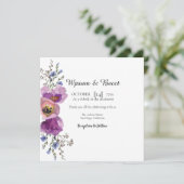 Mariage Belle carte de squa fleurie Modèle vector (Debout devant)