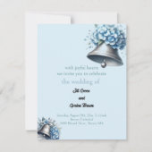 Mariage Bells Blue Hydrangea Invitation (Devant)