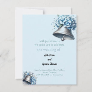 Mariage Bells Blue Hydrangea Invitation