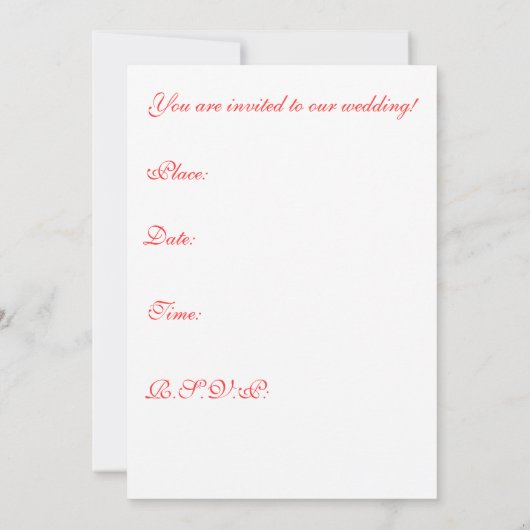 Mariage Bells Invitation (Dos)