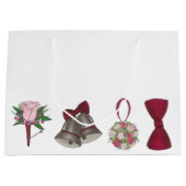 Mariage Bells Rose de naissance Bowtie sac cadeau (Devant)