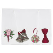 Mariage Bells Rose de naissance Bowtie sac cadeau (Dos)