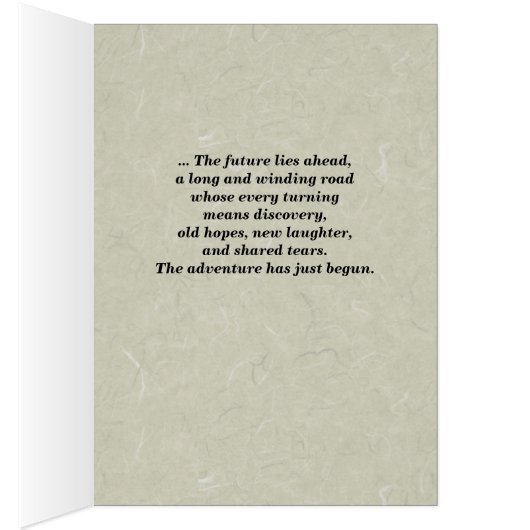 Mariage, Bénédiction Apache, Carte de voeux gris T (Intérieur (Droit))