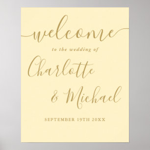 Mariage Beurre Jaune Et Or Affiche de bienvenue