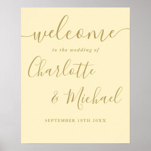 Mariage Beurre Jaune Et Or Affiche de bienvenue (Devant)