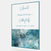 mariage bienvenue abstrait marbre bleu turquoise g (Angle)