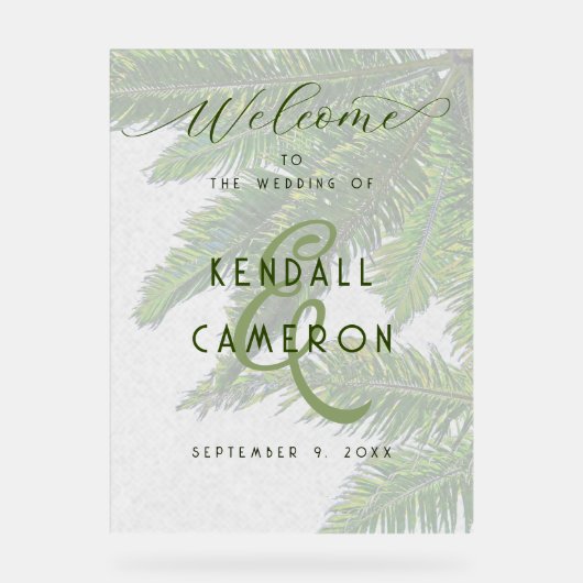 Mariage Bienvenue Arrière - plan Palm Tree (Recto)