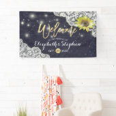 Mariage Bienvenue Bannière dentelle Tournesol Stri (En situation)