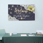 Mariage Bienvenue Bannière dentelle Tournesol Stri (Salon professionnel)