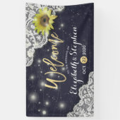 Mariage Bienvenue Bannière dentelle Tournesol Stri (Vertical)