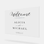 Mariage bienvenue élégant script simple signe acry (Angle)