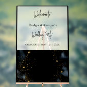 mariage bienvenue noir abstrait & givré (Neutre)