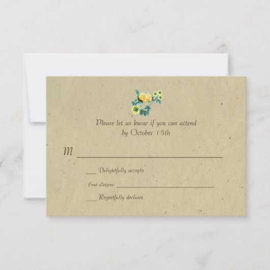 Mariage bilingue rustique de la Garland RSVP (Devant)