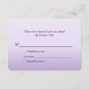 Mariage bilingue violet ombre RSVP
