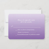 Mariage bilingue violet ombre RSVP (Dos)