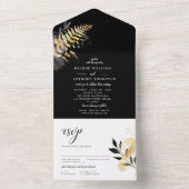 Mariage Black Glittering All In One Invitation (À l'intérieur)